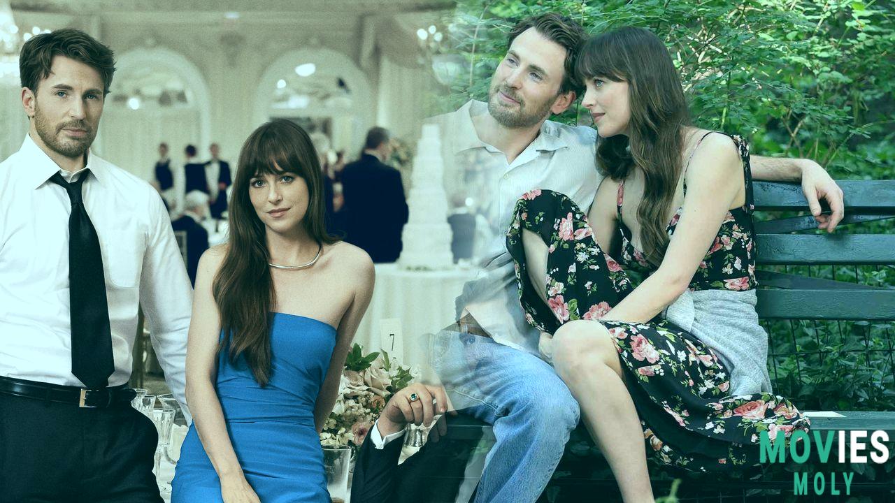 Uh Oh Love Triangle Alert! Chris Evans Pedro Pascal and Dakota Johnson Get Messy in 'Materialists' Trailer Main Image