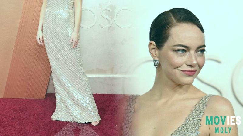 Emma Stone Steals the Show at the 2025 Oscars: Champagne Dress Pixie Cut & Red Carpet Magic - MoviesMoly image 4 